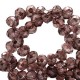 Top Facet kralen 3x2mm disc Light mulberry purple-pearl shine coating